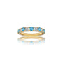 March Birthstone Swiss Blue Topaz Rhythm Ring With Diamonds yellow ring