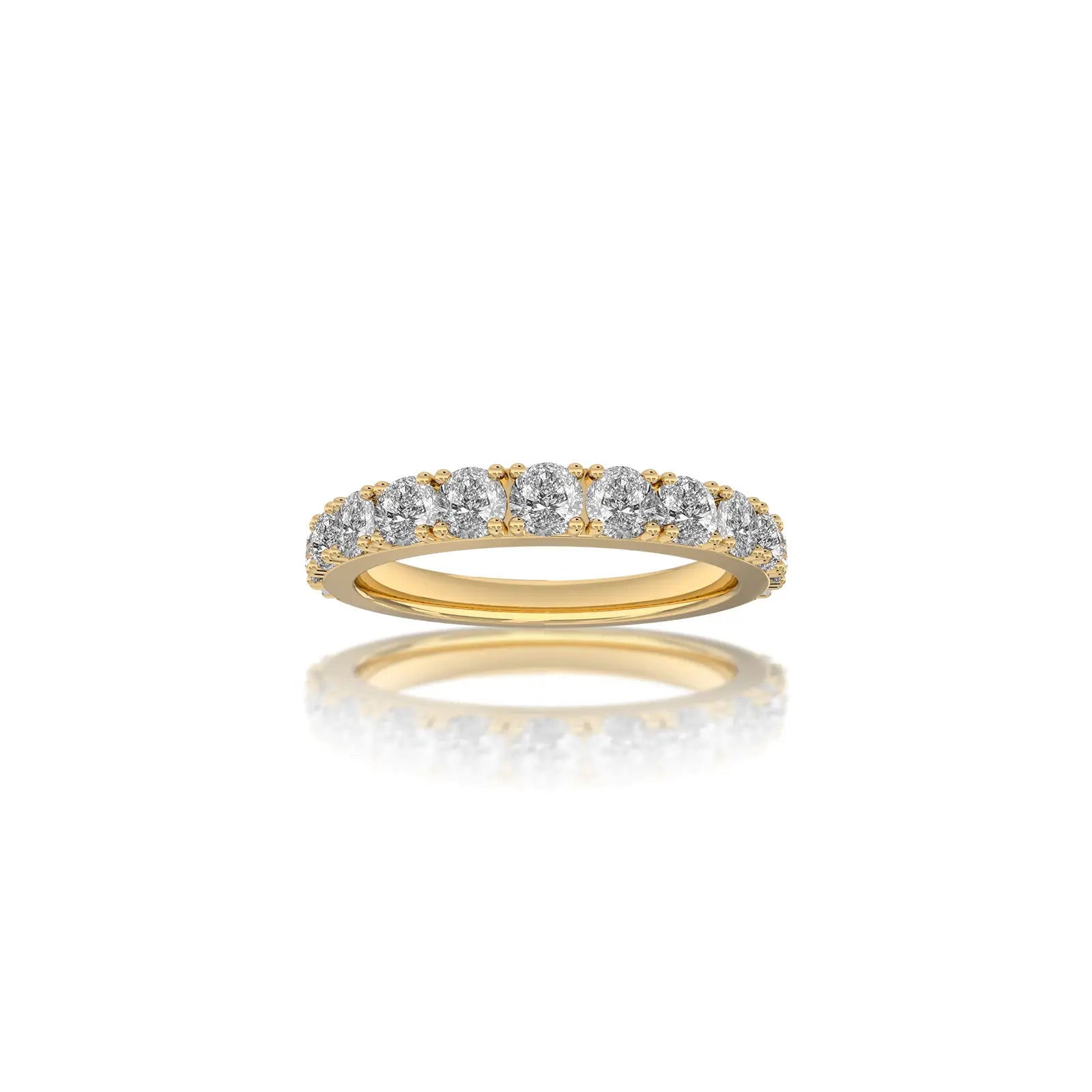 April birthstone white topaz rhythm ring with diamonds for office wear