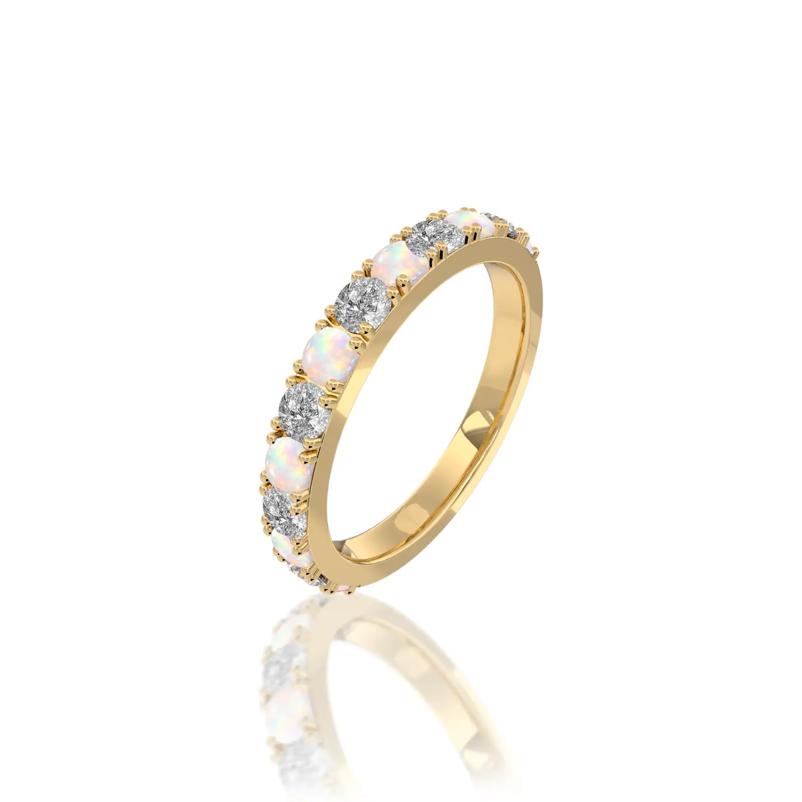 Opal Rhythm Ring With Diamonds for women
