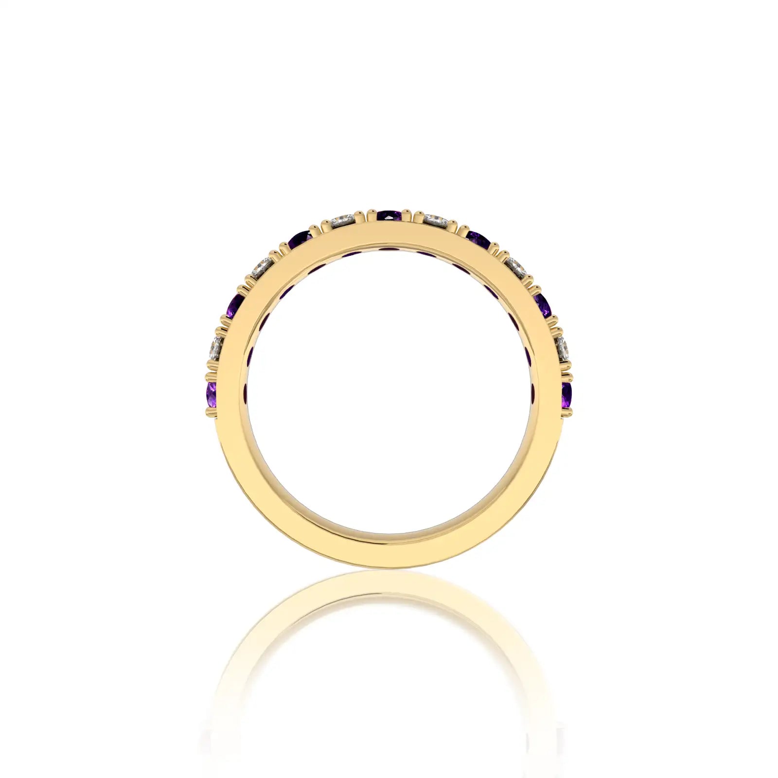 February birthstone half eternity amethyst ring a gift for your loved ones