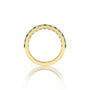 Unique may birthstone green agate rhythm ring with diamonds