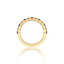 London blue topaz rhythm ring with diamonds september birthstone