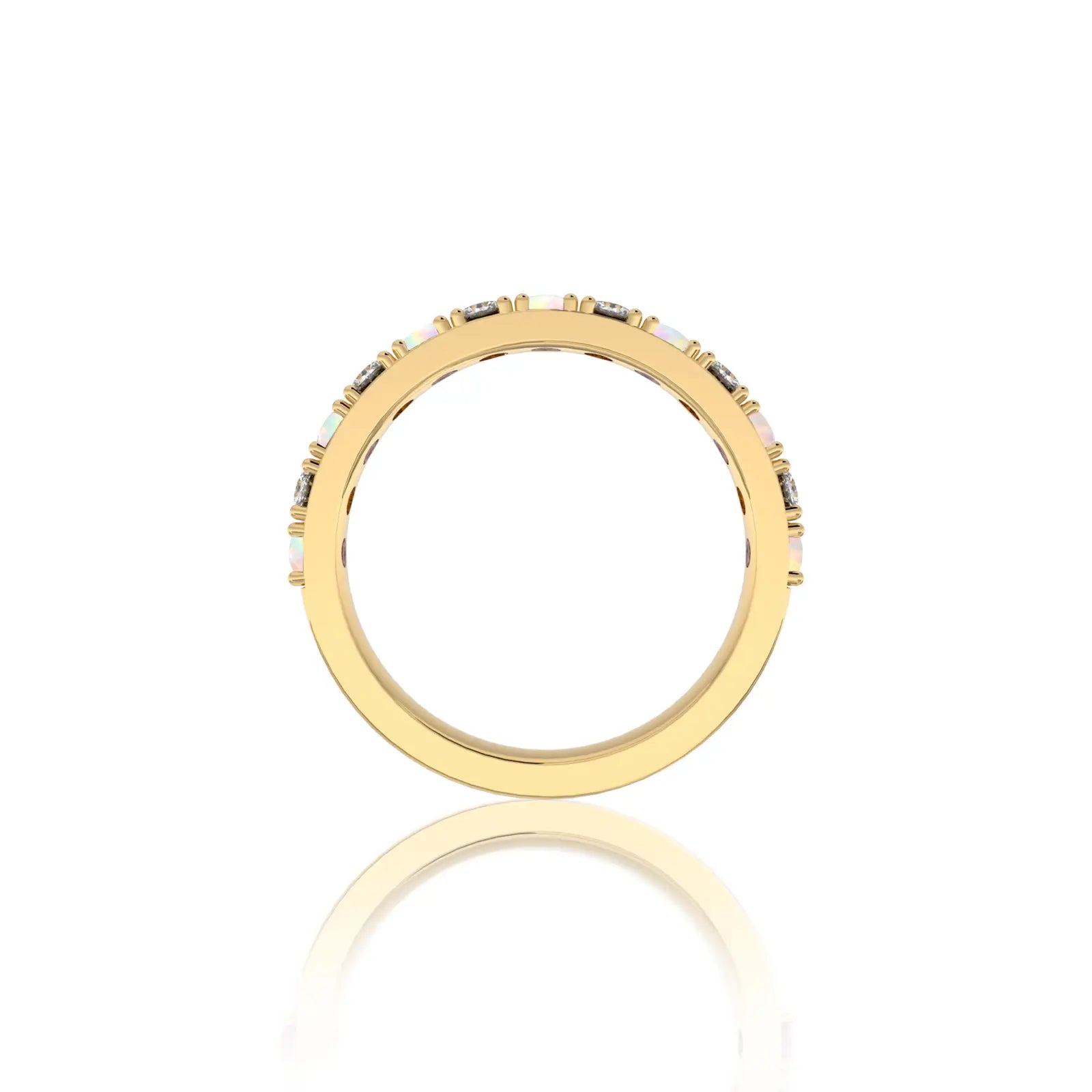 Opal Rhythm Ring With Diamonds for gifting
