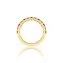 Opaque Ruby Rhythm Ring With Diamonds for daily wear