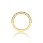 Swiss blue topaz rhythm ring with diamonds gift for women