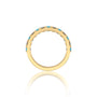 Yellow gold precious december birthstone turquoise rhythm ring with diamonds