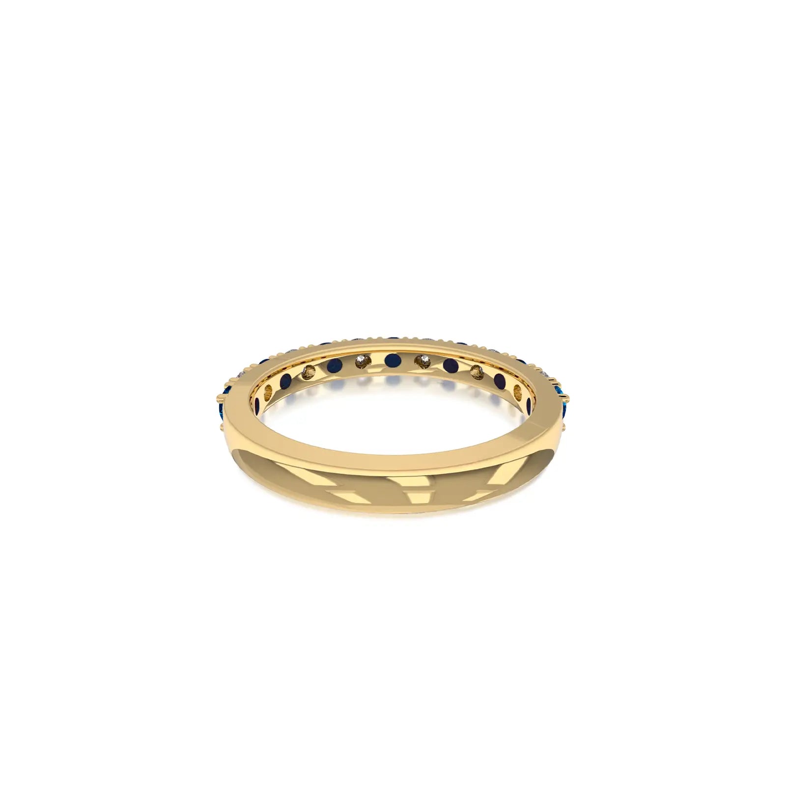 London blue topaz rhythm ring with diamonds yellow gold ring