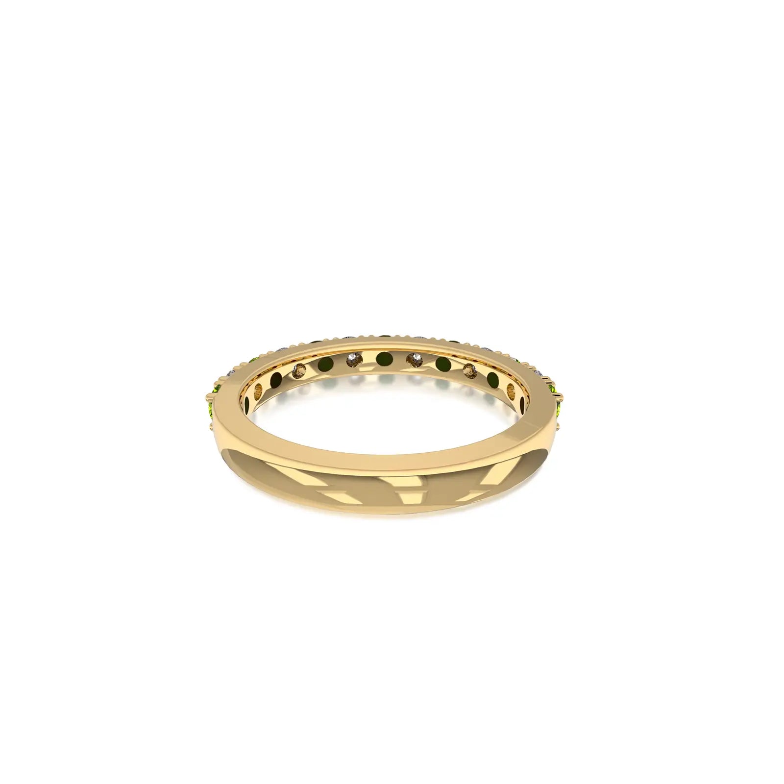 Peridot Rhythm Ring With Diamonds for gifting