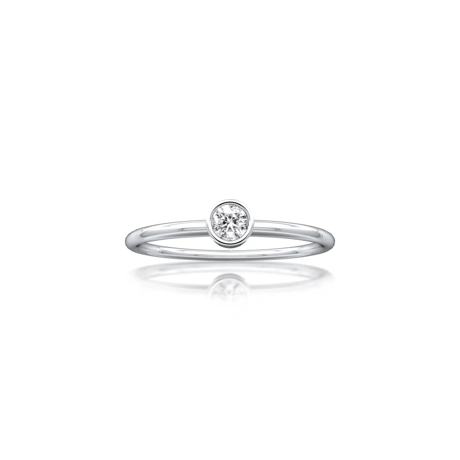 The Yuan (缘) Solitaire Bezel Ring, A timeless essential, perfect for effortless office wear.