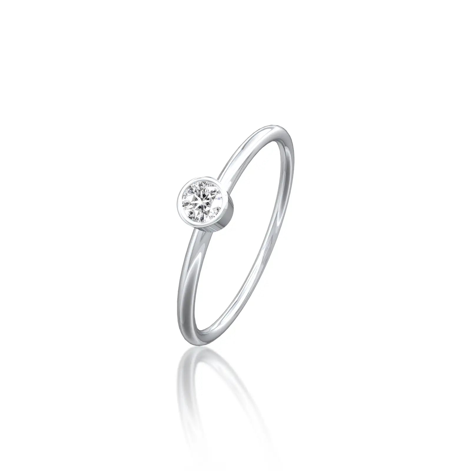 Yuan (缘) Solitaire Bezel Ring a beautiful choice for elegant daily wear.