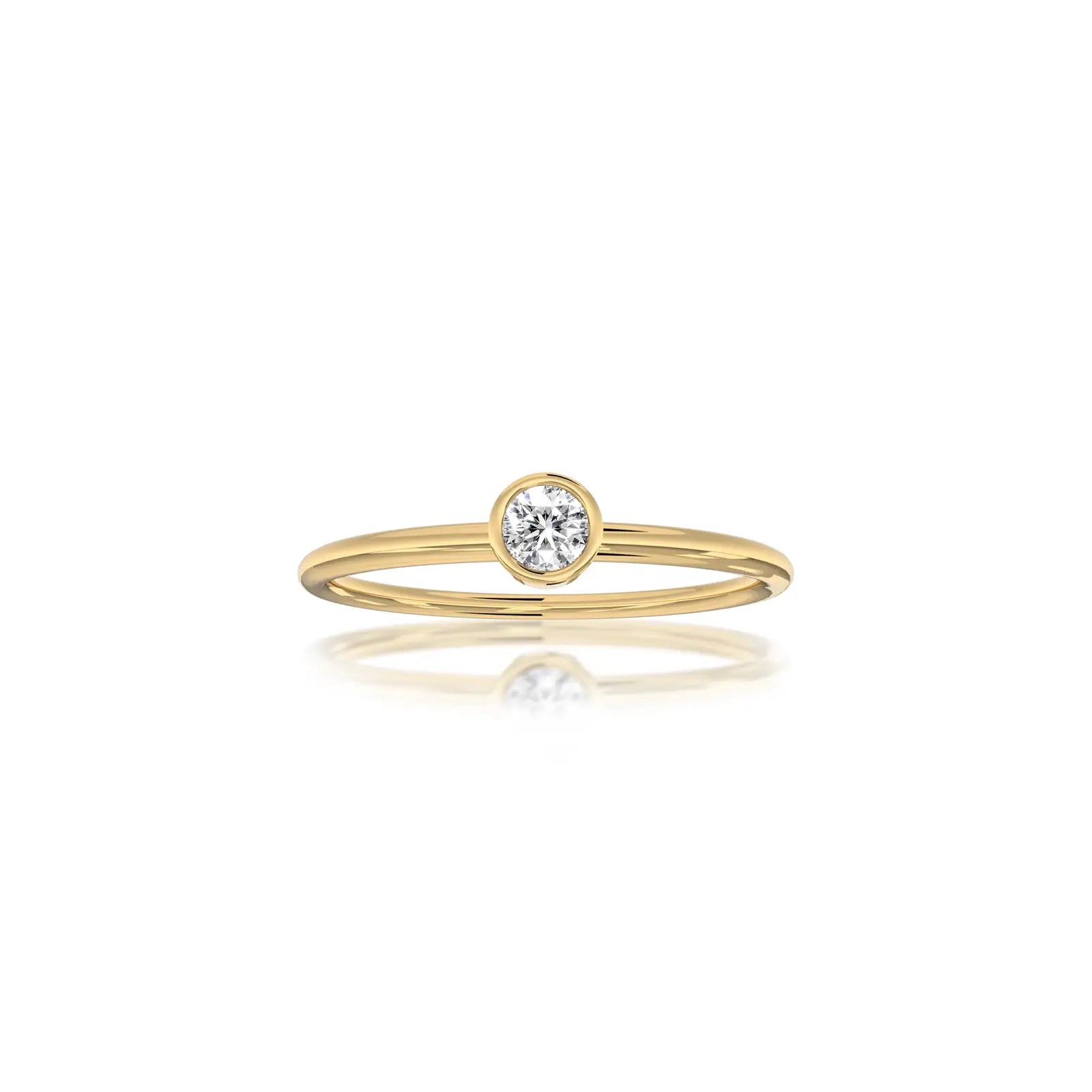 The Yuan (缘) Solitaire Bezel Ring, Minimalist elegance, made for everyday office wear.