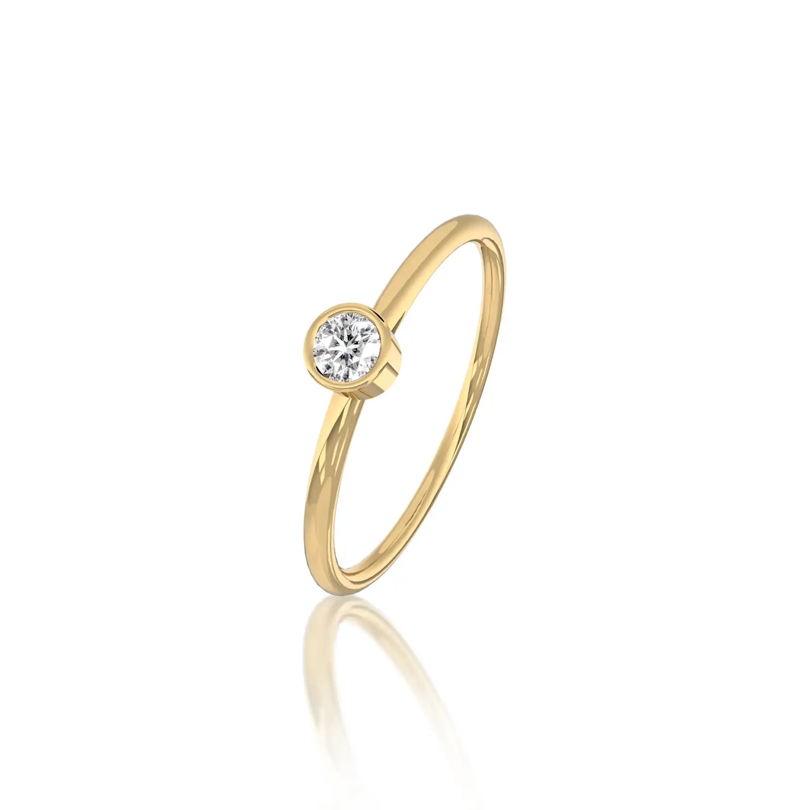 Fortune Jewelry presents the Yuan (缘) bezel diamond ring fit for a modern-day queen.