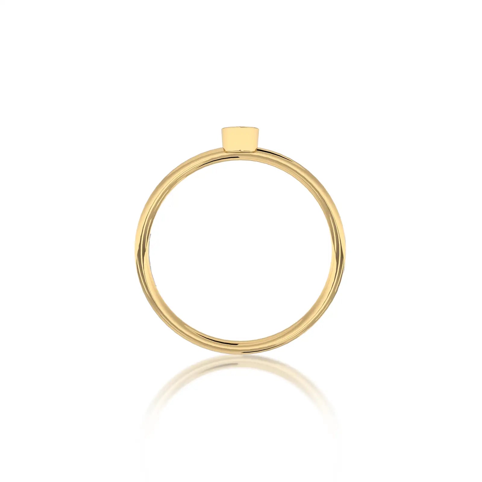 side view of Yuan (缘) diamond ring a beautiful blend of bezel elegance and everyday comfort.