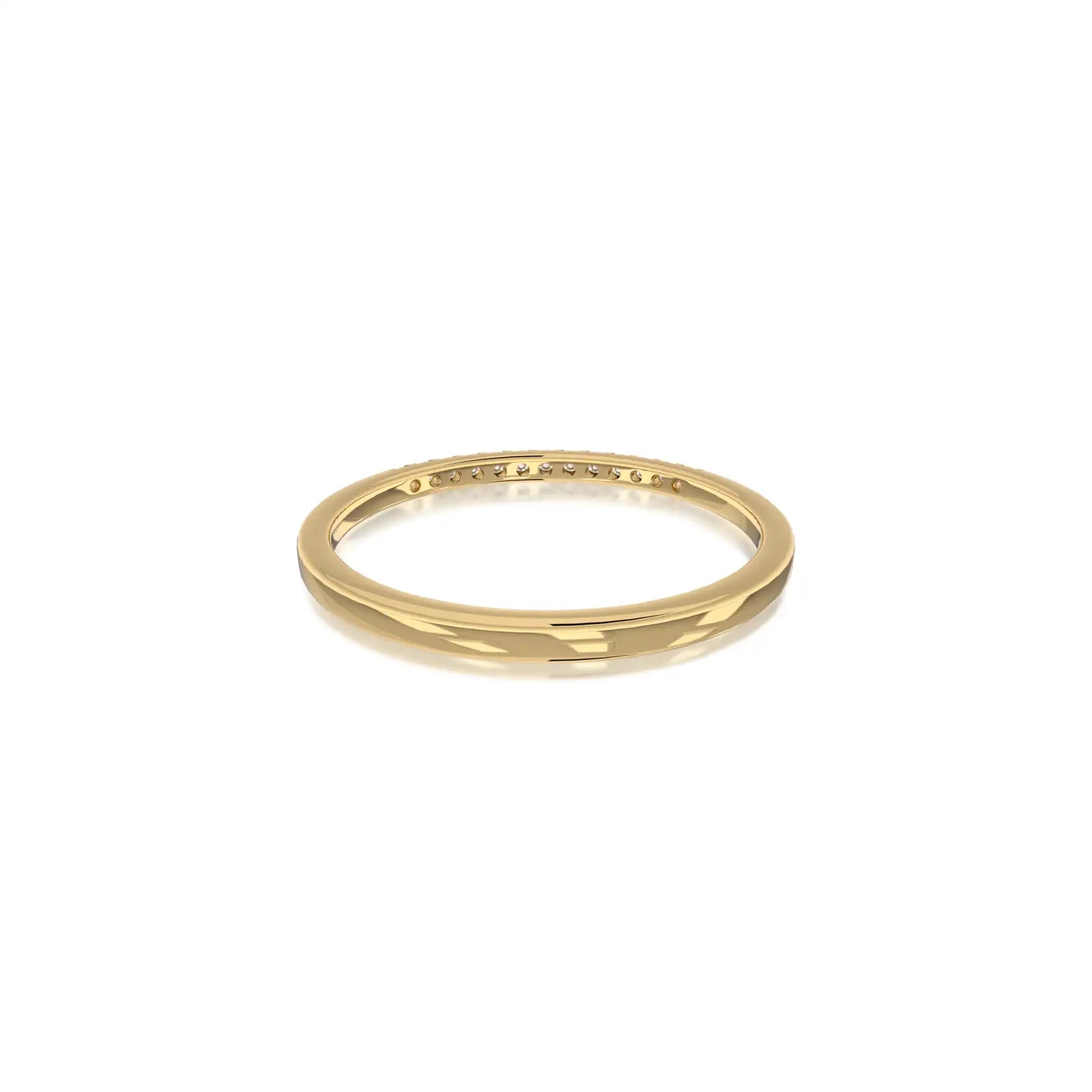 Back view of the Xing 福 structured band, showing its polished, dazzling finish in detail.