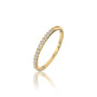 Slanting angle detail of the Xing 福 structured eternity band, highlighting its dazzling craftsmanship.