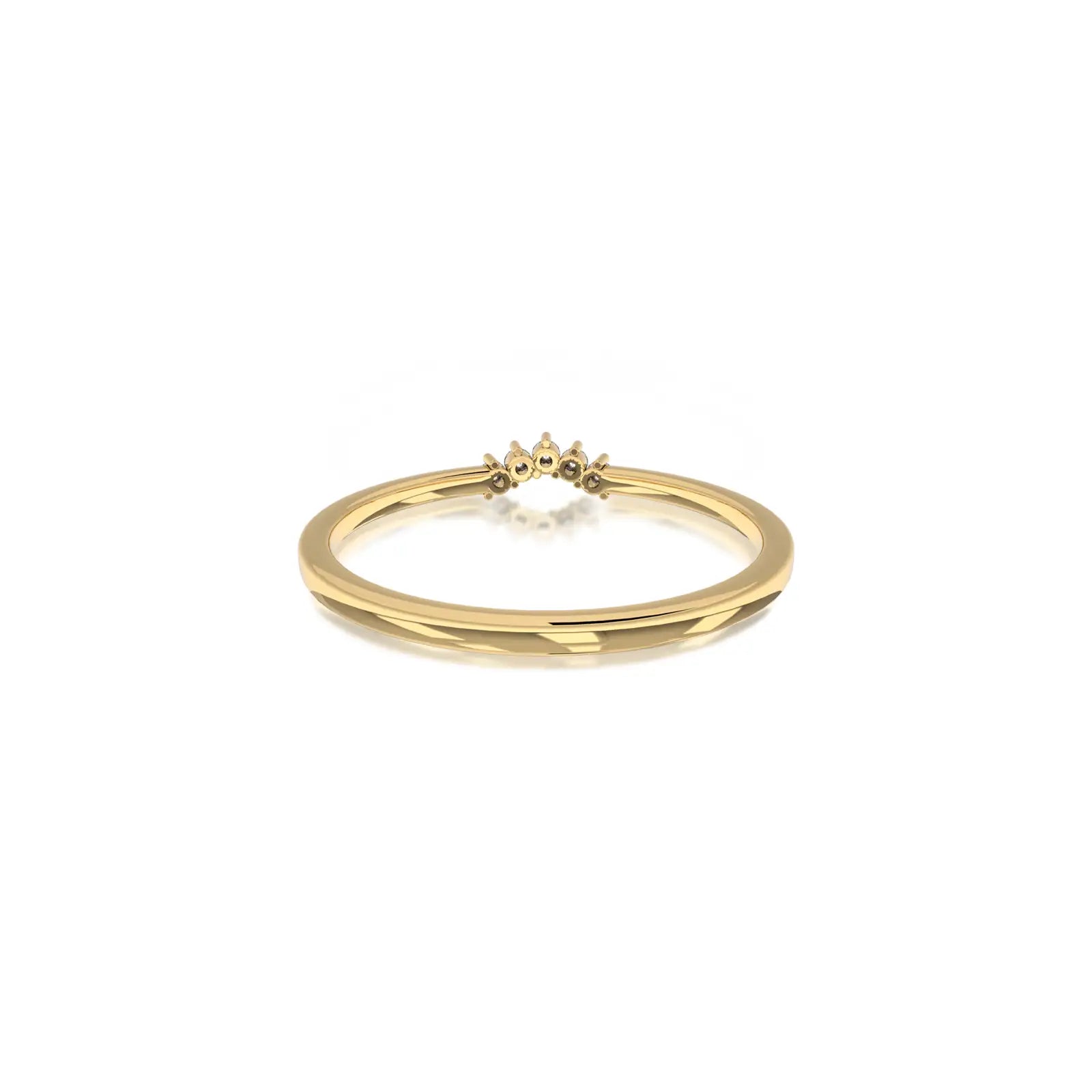 Back view of the Ai 爱 tiara chevron ring, showing its polished, dazzling finish in detail.