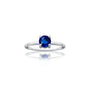 Straight view of the Lan 蓝 sapphire ring, showcasing its dazzling blue solitaire stone.