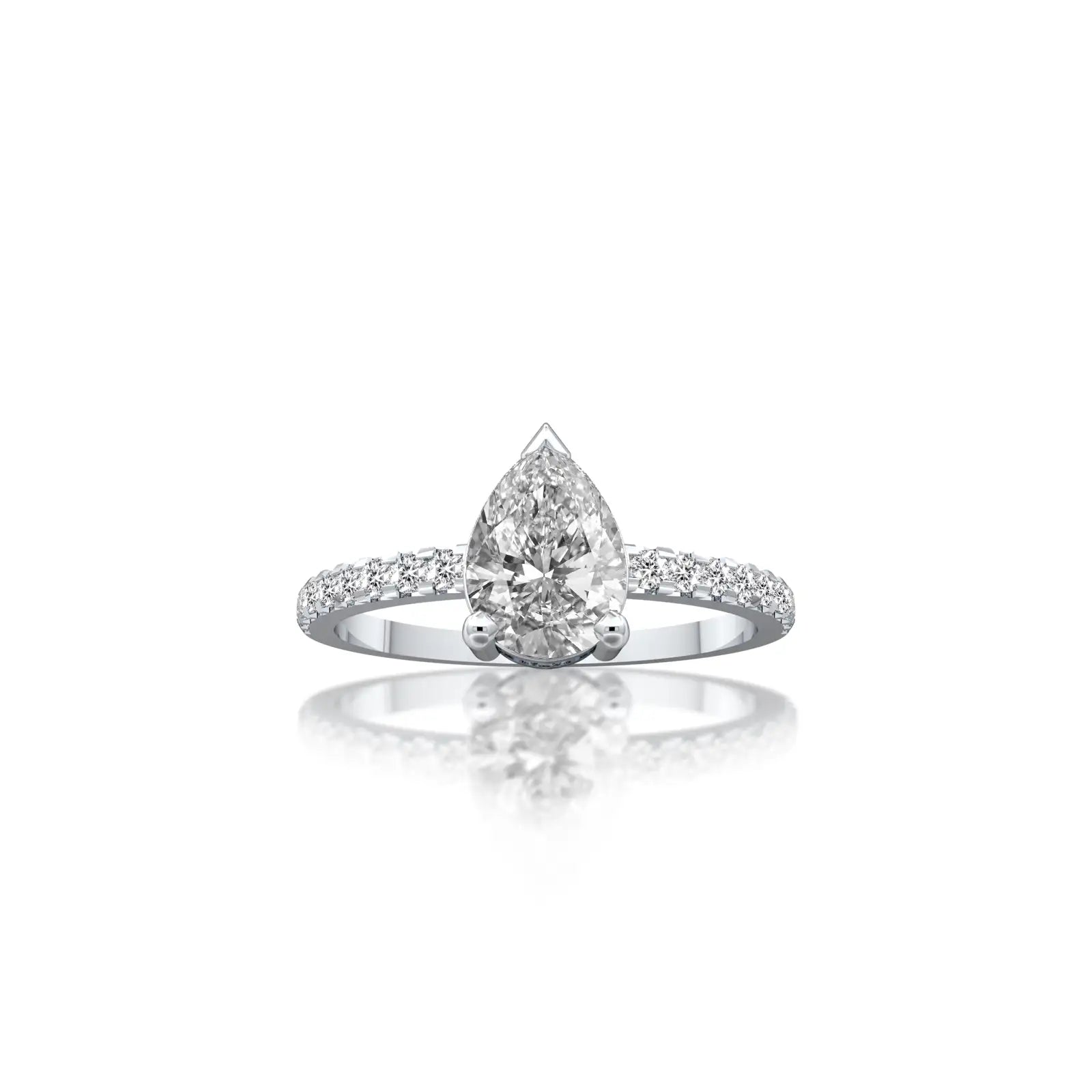 Xi 禧 Pear Diamond Ring a beautiful, charming choice for elegant daily wear.