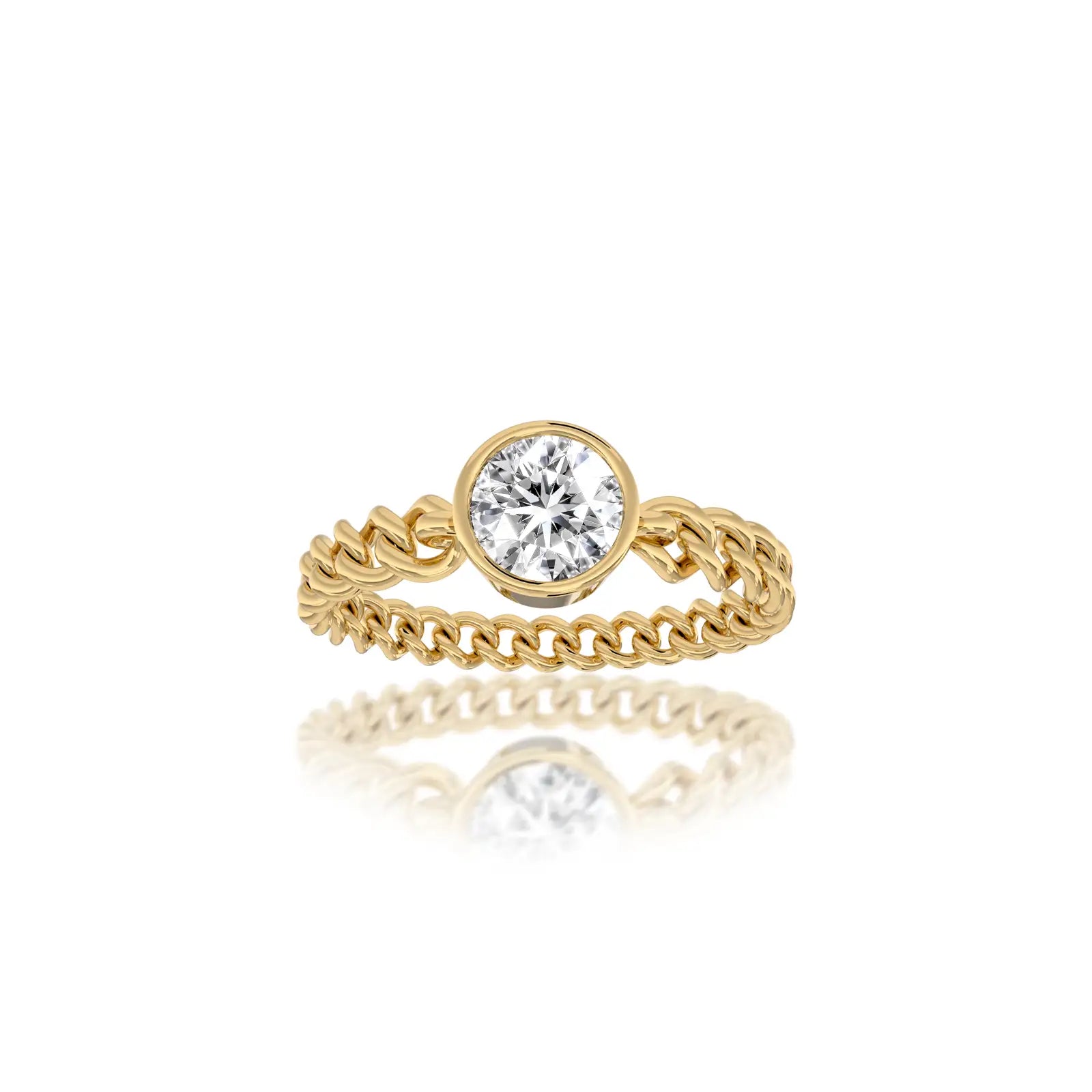 Fortune Jewelry presents the Rong 荣 chain ring fit for a modern-day queen with a loving heart.