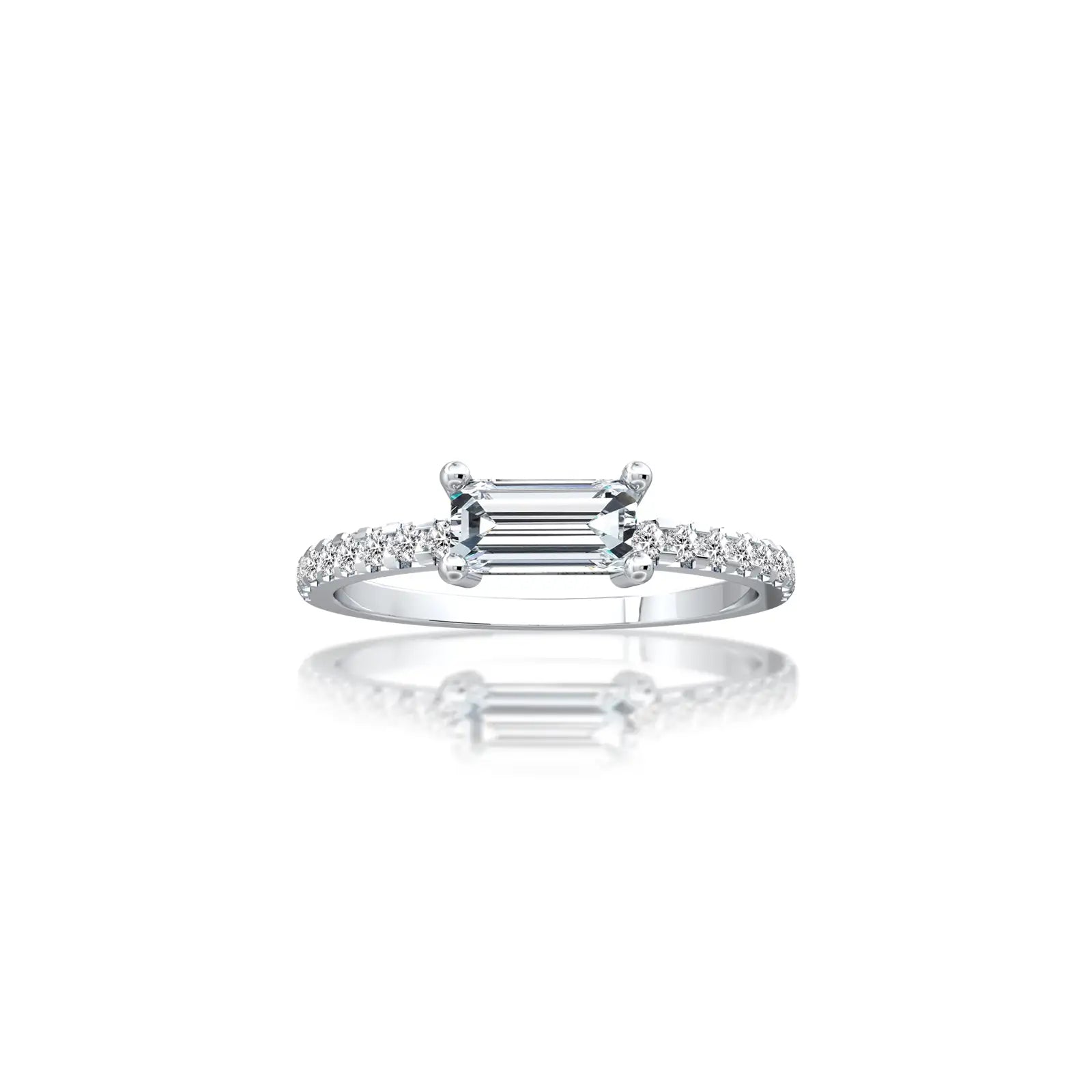 Jing 镜 Baguette Diamond Ring a beautiful, charming choice for elegant daily wear.