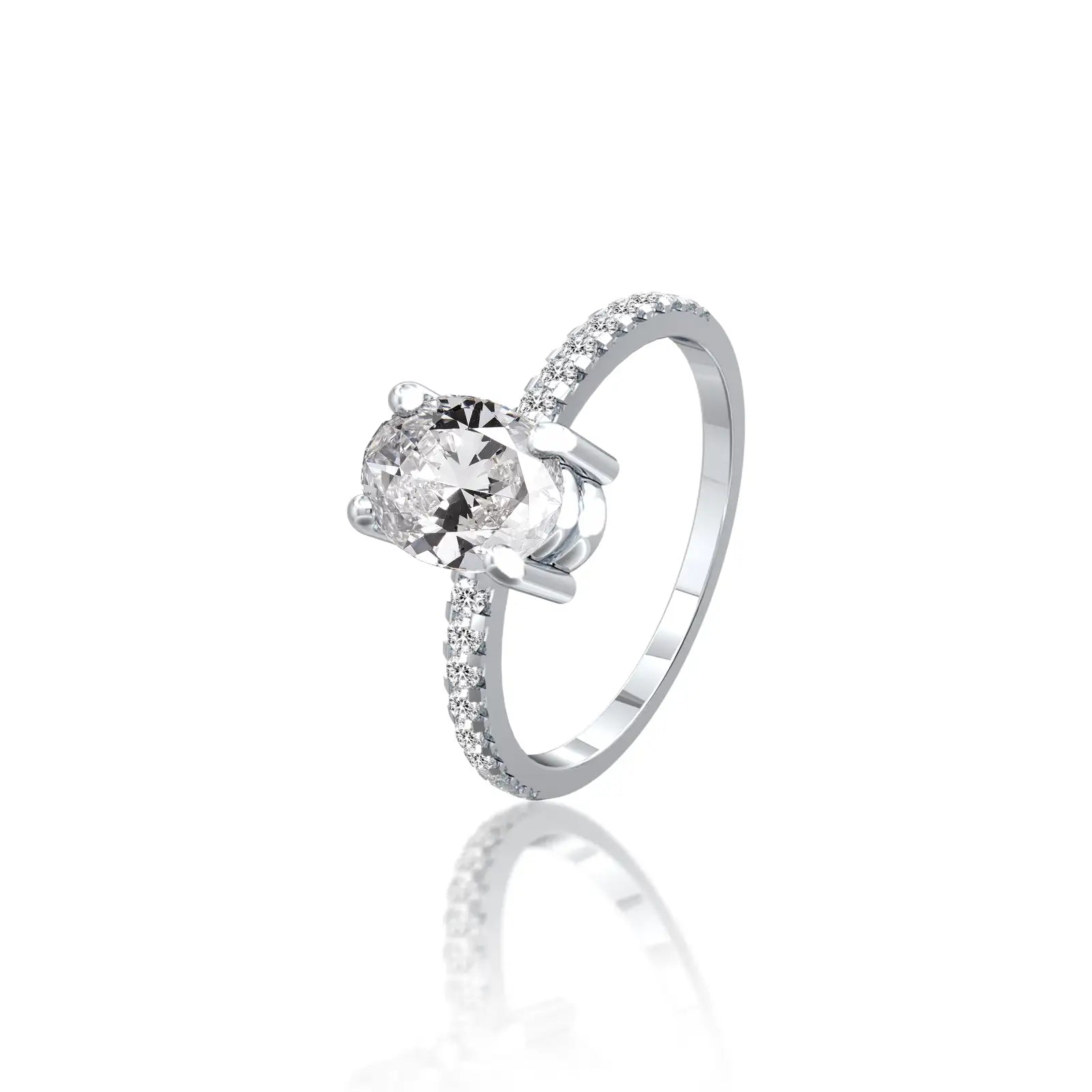 Xi 熙 Modern Oval Diamond Ring beautifully dazzling, an iconic, head-turning choice for daily wear.