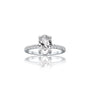 Straight view of oval cut diamond solitaire ring by Fortune Jewelry.