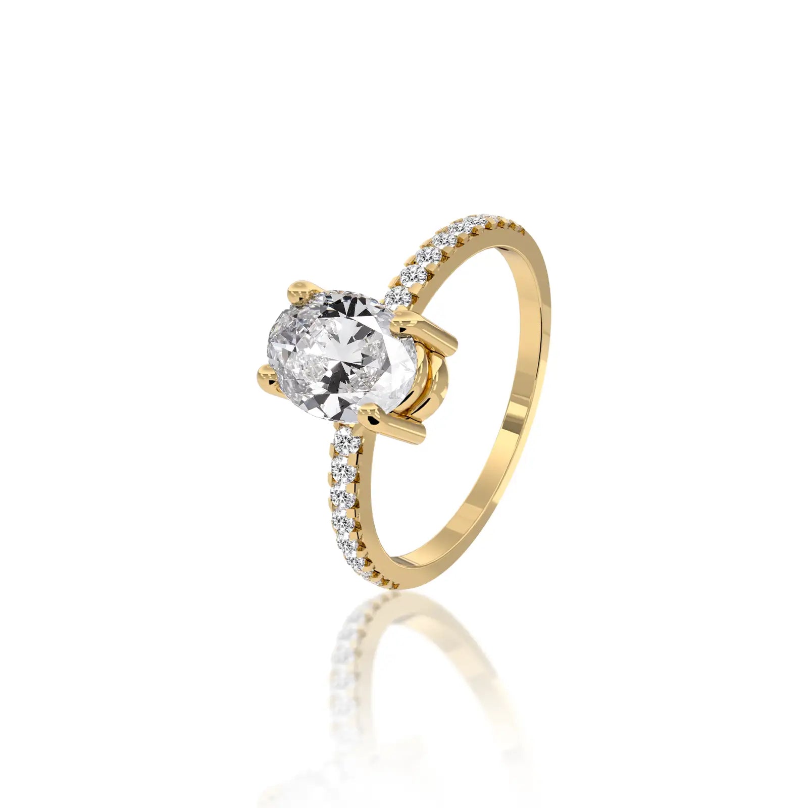 The contemporary oval-cut setting of the Xi 熙 ring makes it a head-turning choice for daily wear.
