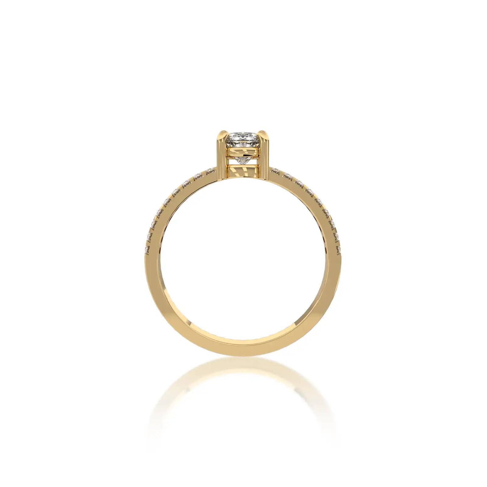 Modern Oval Diamond Ring for Women graceful curves and brilliant sparkle in every angle.