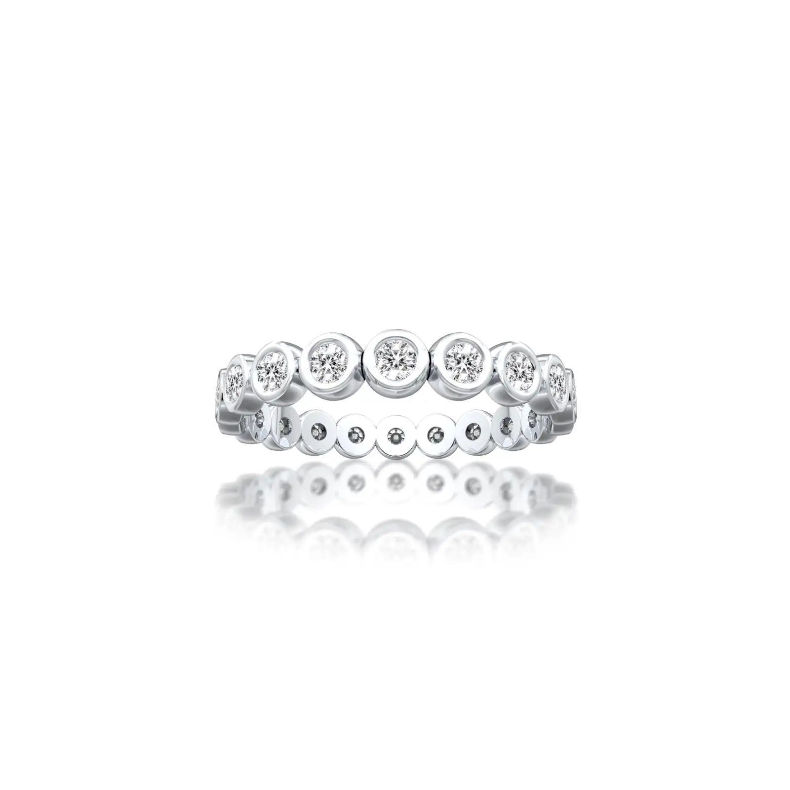 Yuan 缘 Bezel Eternity Diamond Ring a beautiful, charming choice for elegant daily wear.