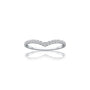 Straight view of the Lumiere chevron ring, showcasing its exquisite angular diamond design.