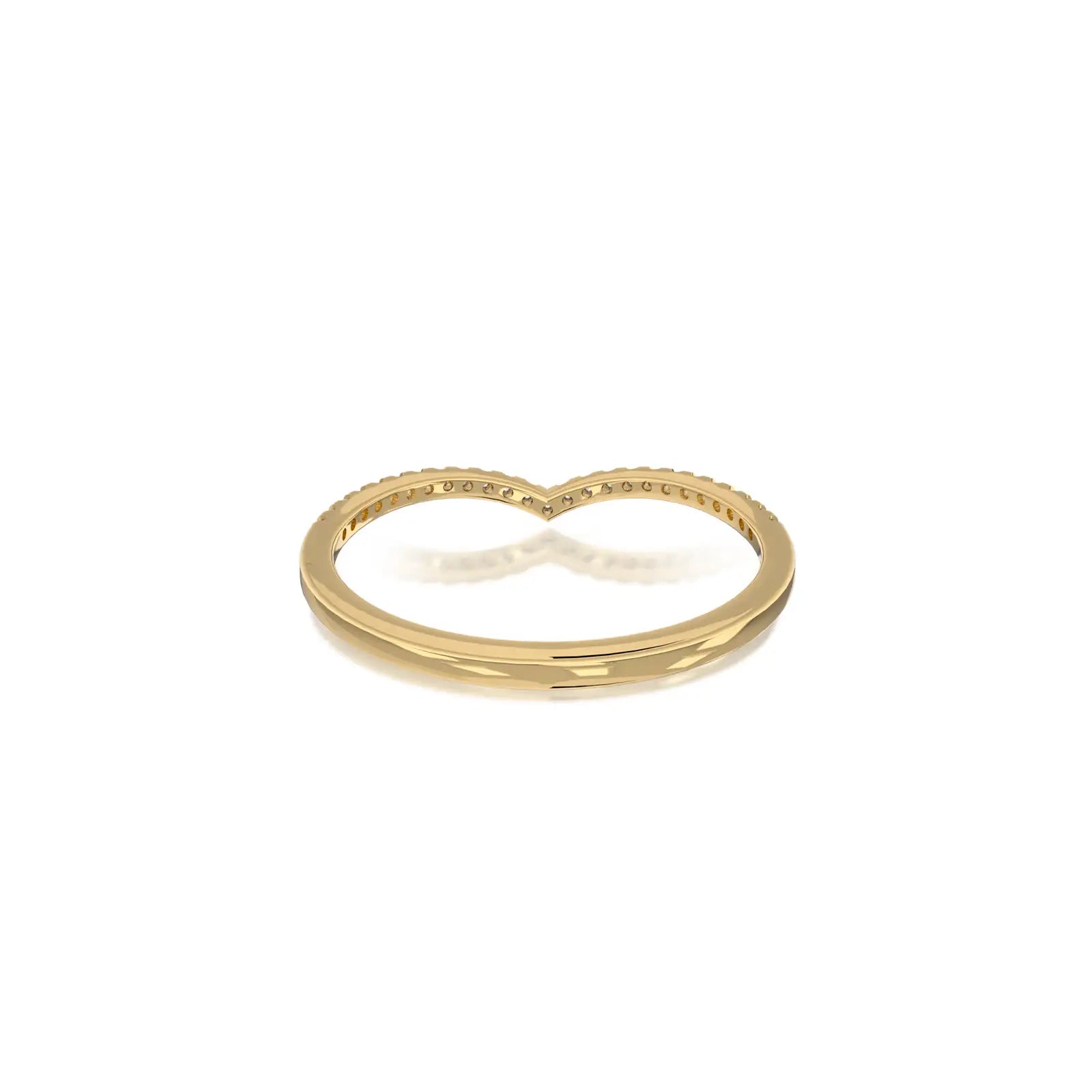 The Lumiere chevron ring offers a stylish sparkle suited for daily office wear and special occasions.