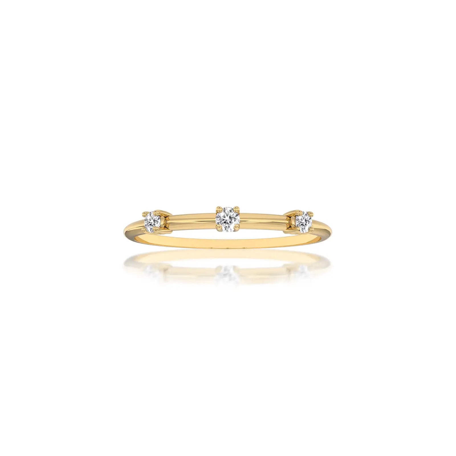 The classic three-stone setting of the Celeste ring makes it a showstopper for daily wear.
