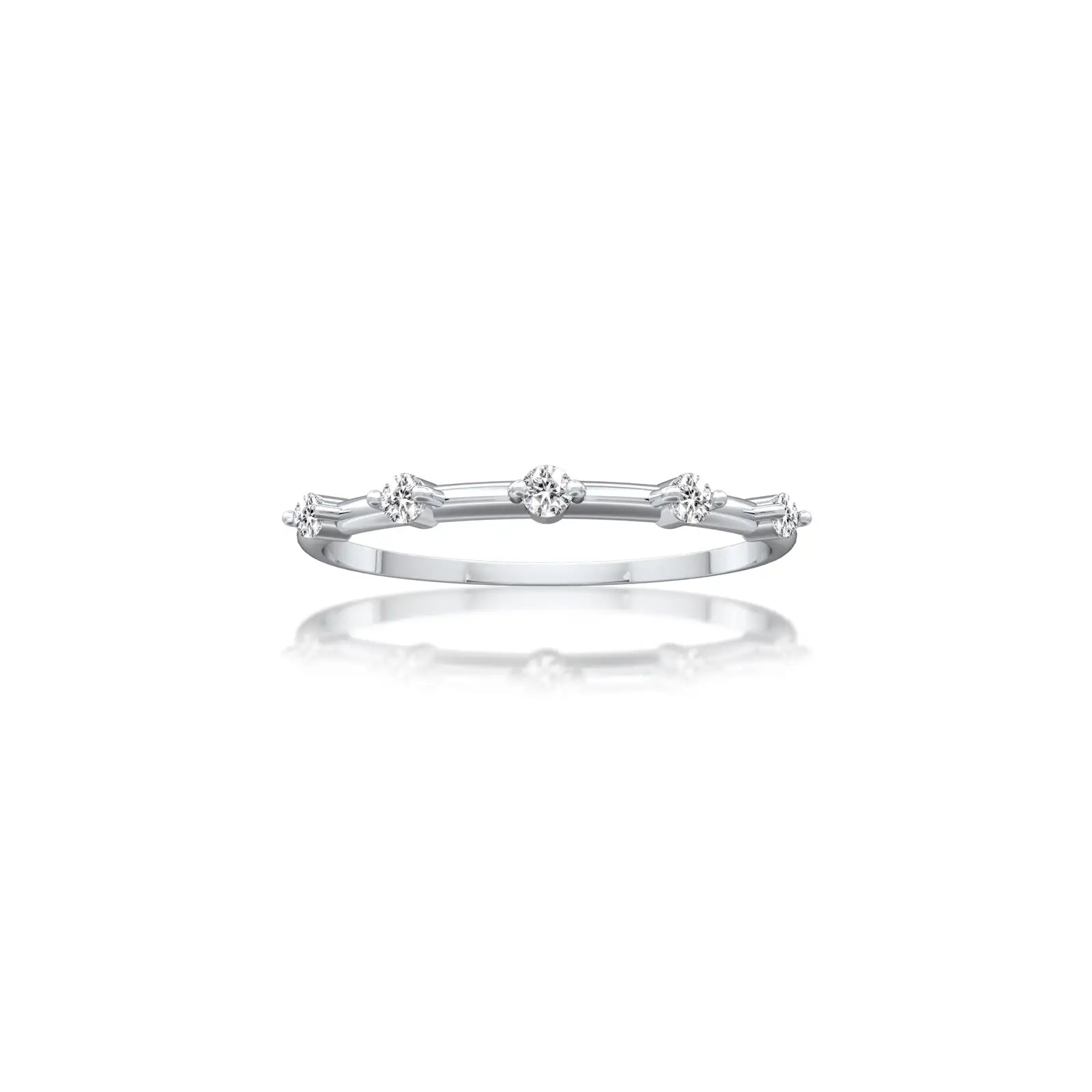 Fortune Jewelry's Linear quintet ring radiates sophistication, ideal for the fashion-forward professional.