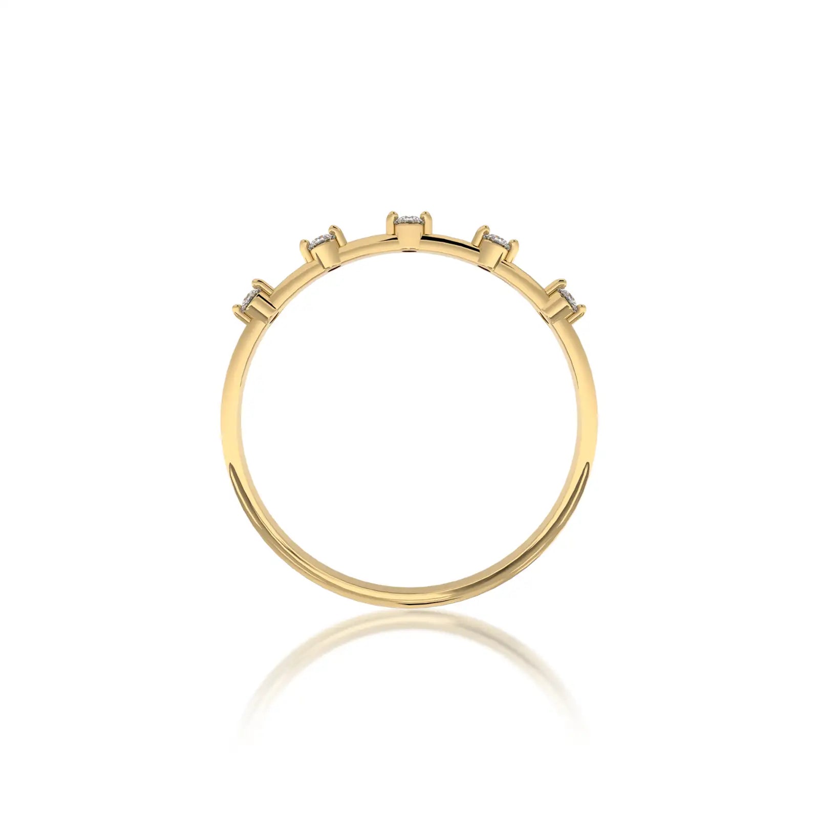 Linear Quintet Diamond Ring graceful and glamorous, capturing timeless beauty in a sleek, modern silhouette.