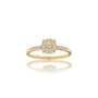 Xi 禧 Halo Cluster Diamond Ring: straight-on view capturing its stylish, princess-worthy shine.