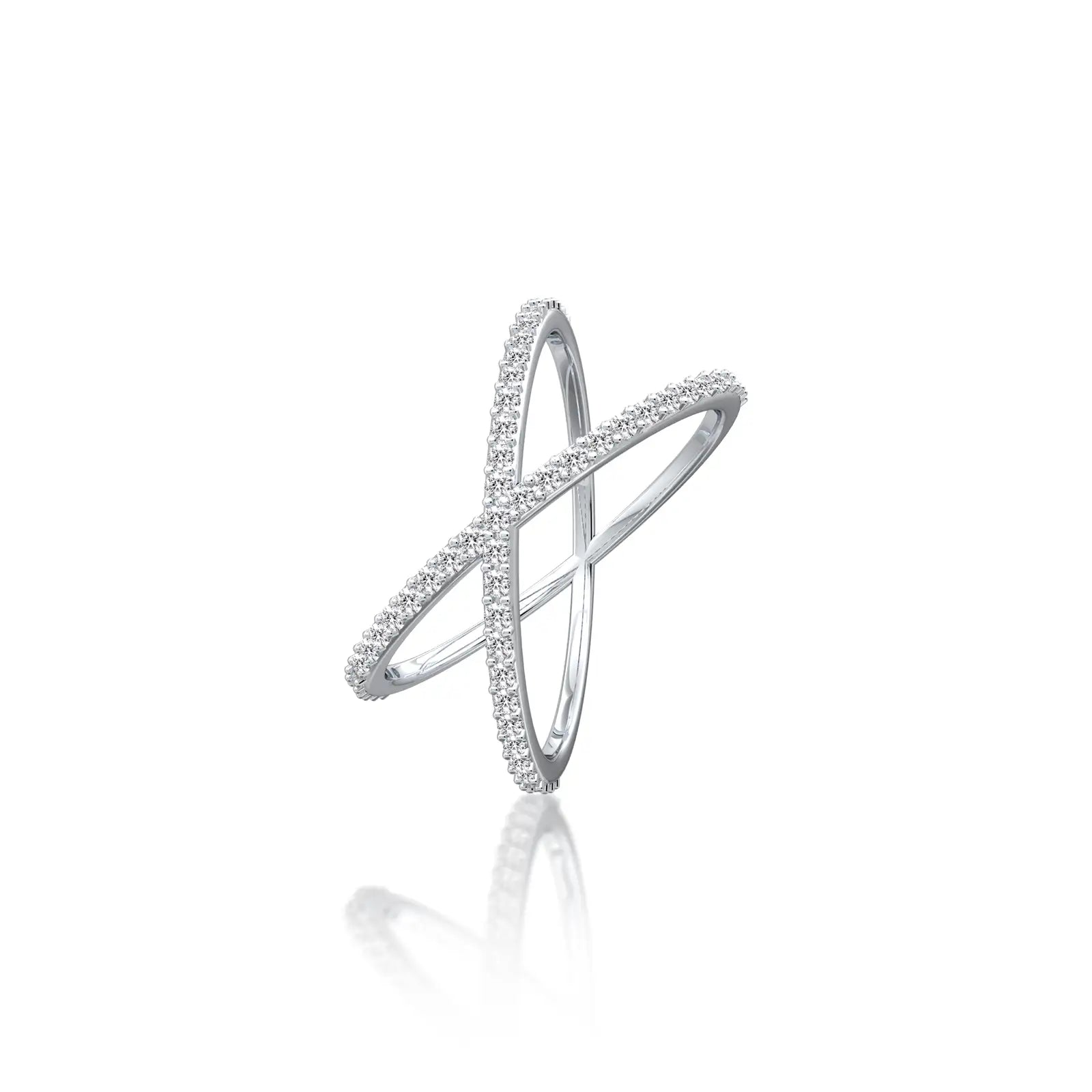 Yuan 缘 Intersecting Diamond Criss-Cross Ring by Fortune Jewelry is fabulous, chic, and a true must-have for office wear.