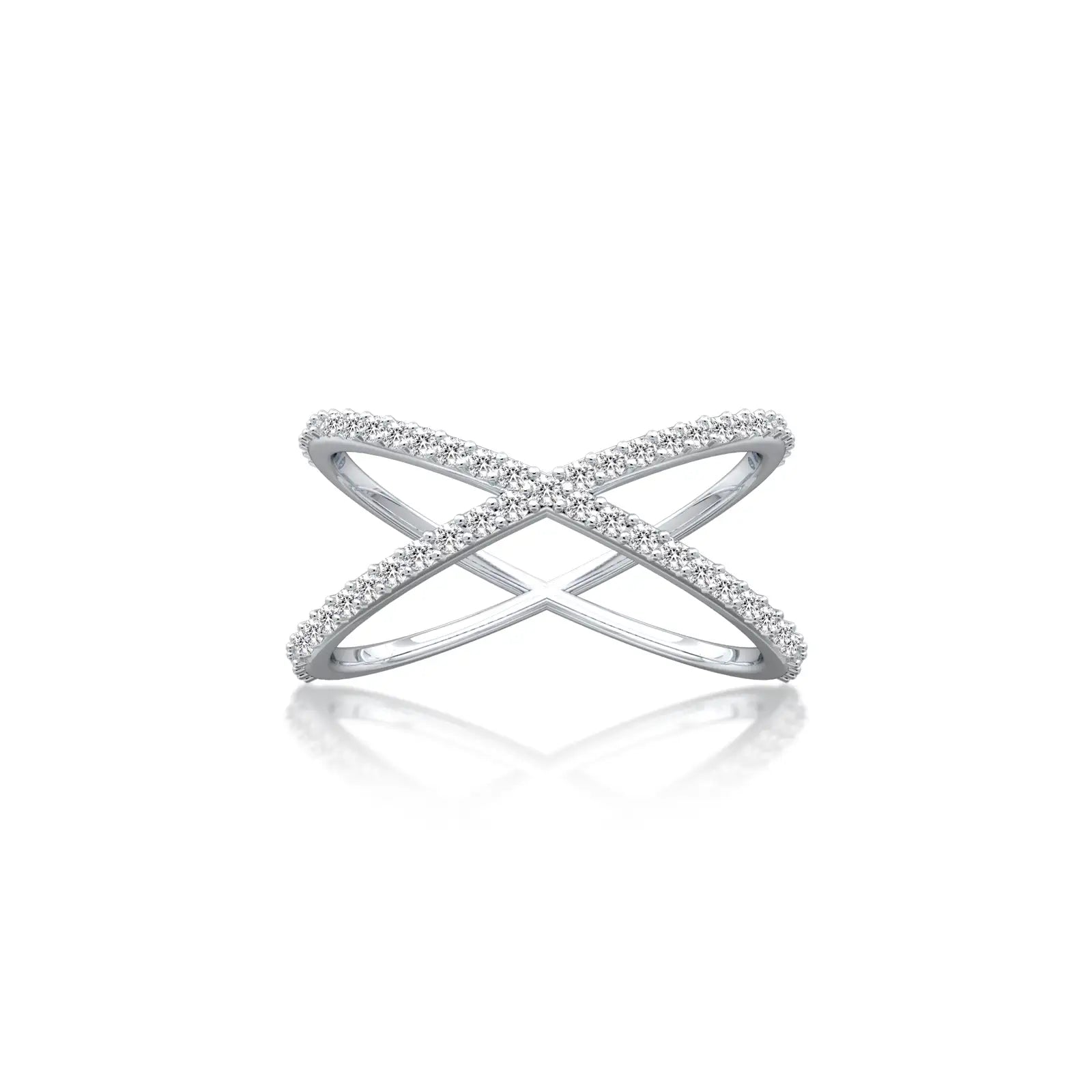 Yuan 缘 Intersecting Diamond Criss-Cross Ring an irresistible choice for elegant everyday wear.
