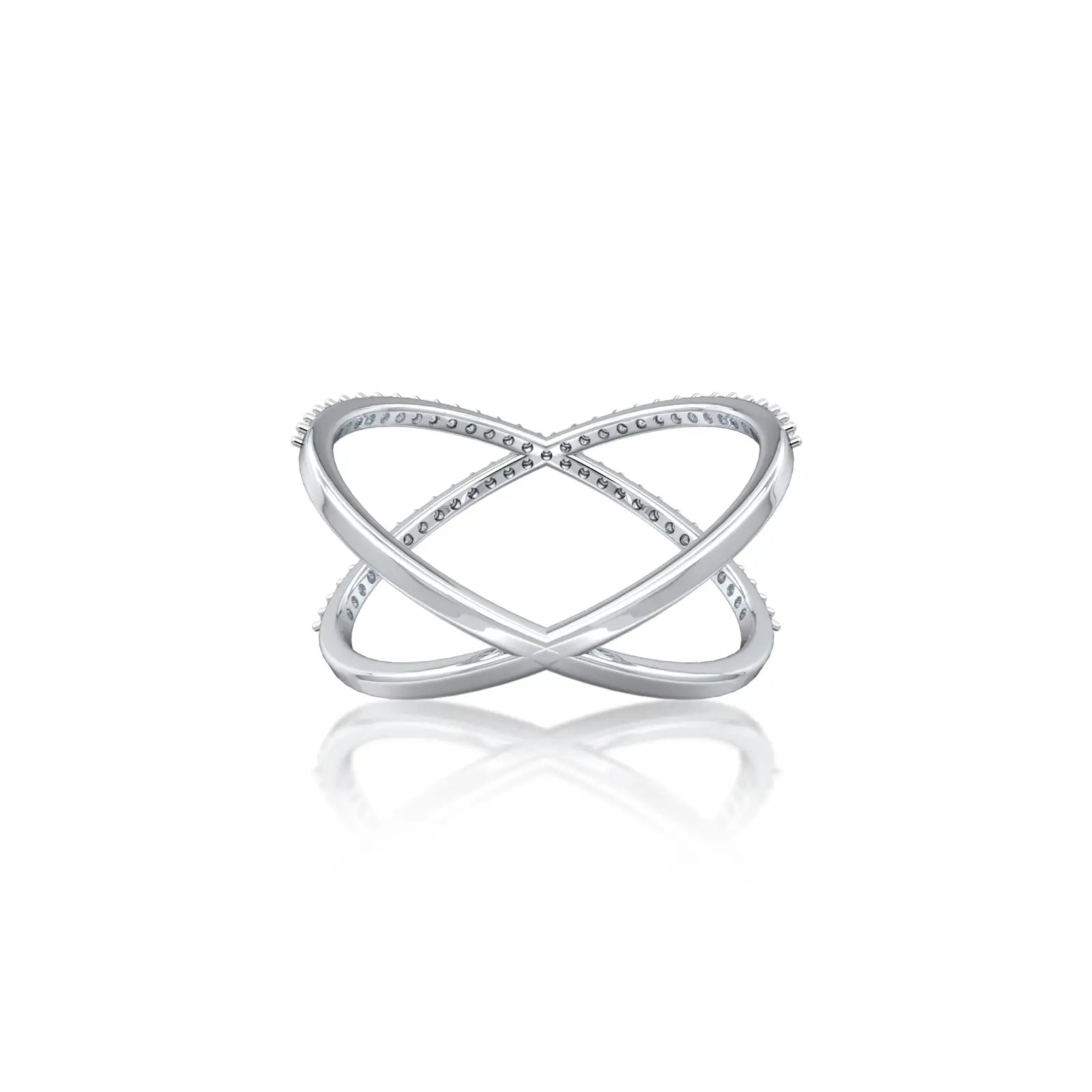 Yuan 缘 Intersecting Diamond Criss-Cross Ring beautiful and dreamy, a trend-setting favorite every woman will love.