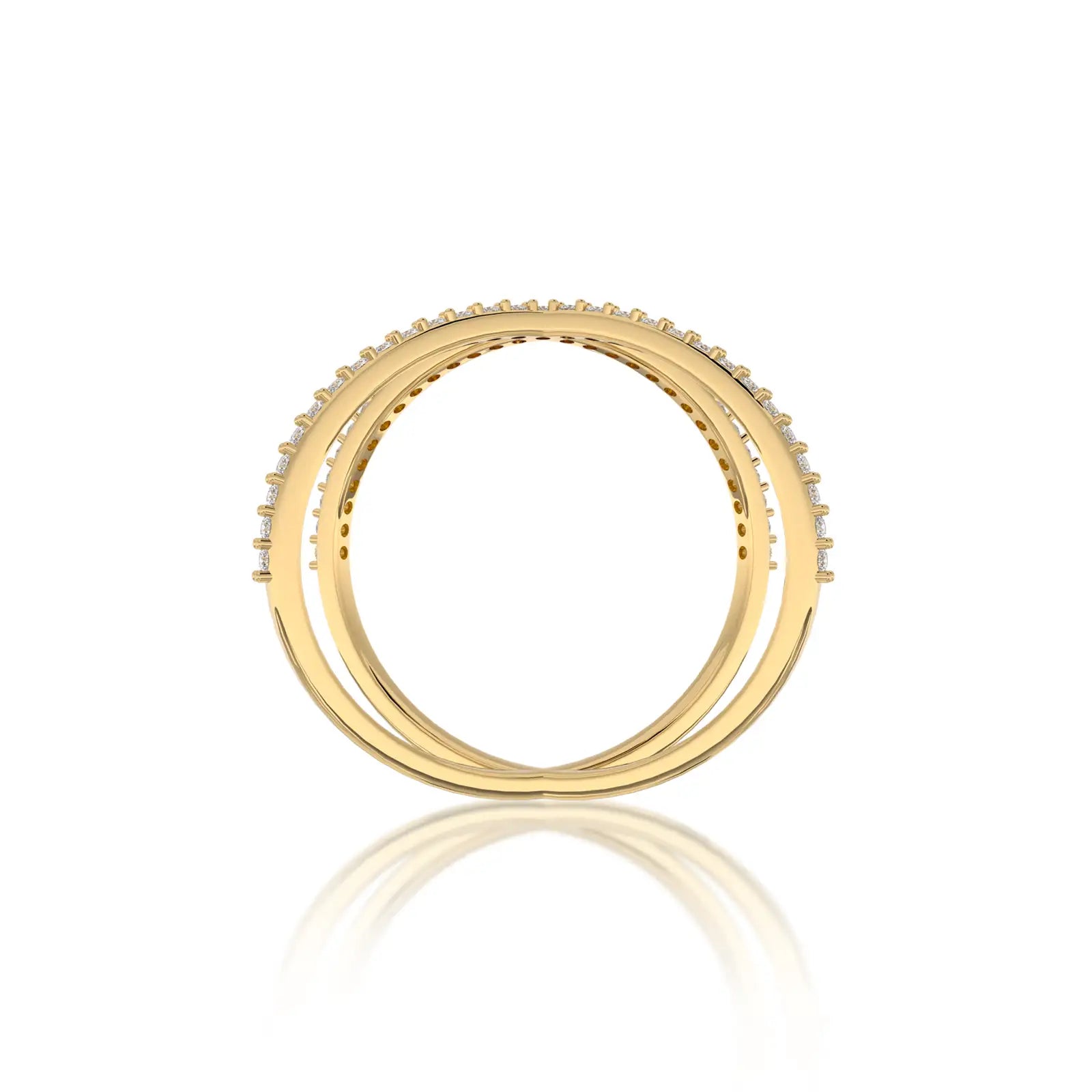 Yuan 缘 Intersecting Diamond Criss-Cross Ring  beautifully dazzling, an exquisite, gift-worthy choice you'll treasure daily.