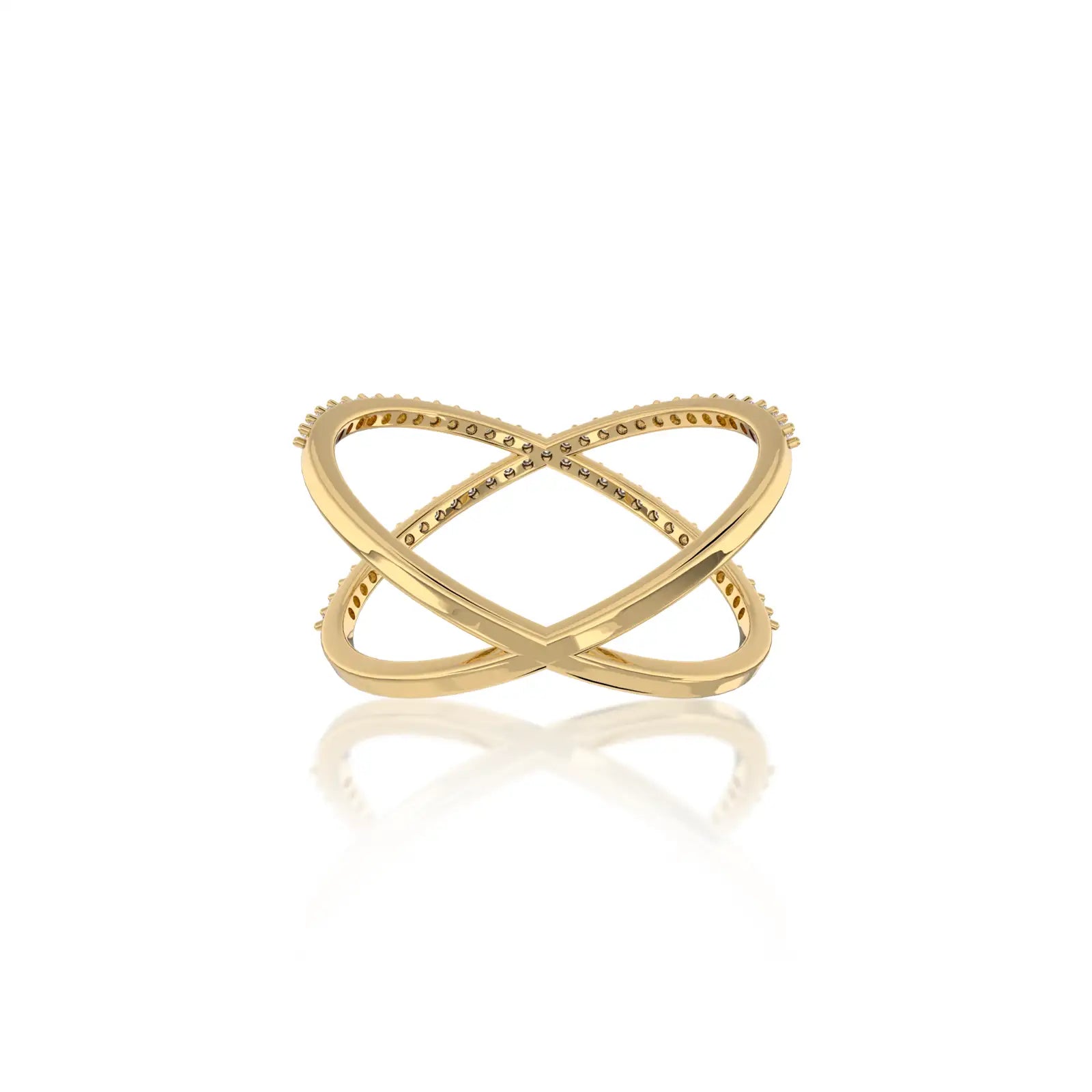 Yuan 缘 Intersecting Diamond Criss-Cross Ring effortlessly chic, ideal for beautiful, in-vogue office style.