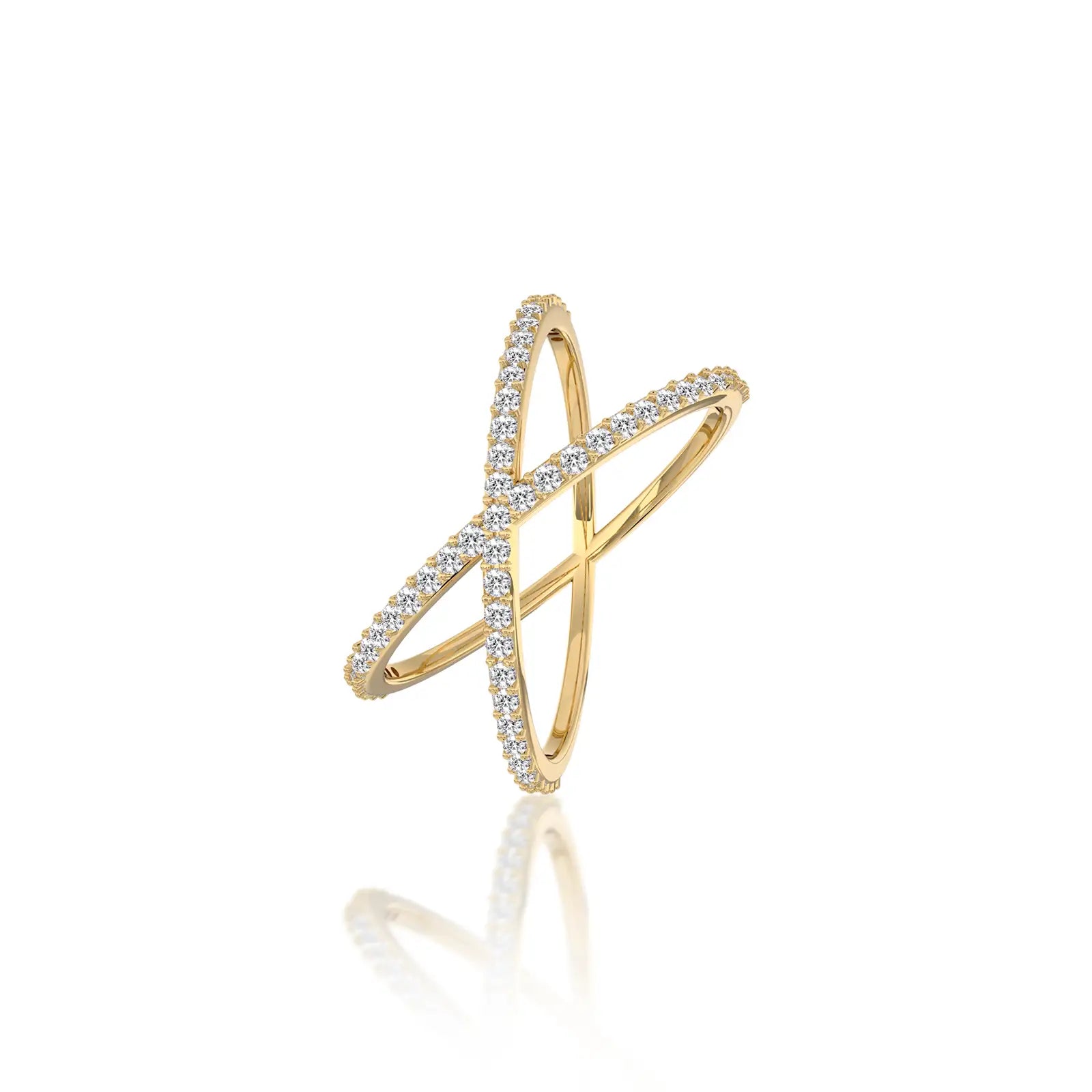 Yuan 缘 Intersecting Diamond Criss-Cross Ring by Fortune Jewelry comes with a secure, structured setting  a must-have essential.