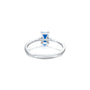 Lan 蓝 Baguette Sapphire Solitaire Ring by Fortune Jewelry brings a refined, elongated silhouette to classic elegance.