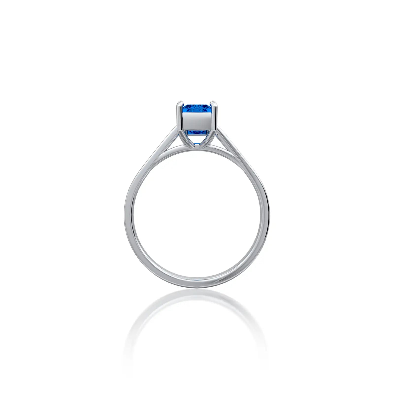 Lan 蓝 Baguette Sapphire Solitaire Ring an exquisite, trend-setting choice for the woman who values timeless beauty