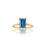 Lan 蓝 Baguette Sapphire Solitaire Ring a glamorous statement piece for the confident, modern woman.