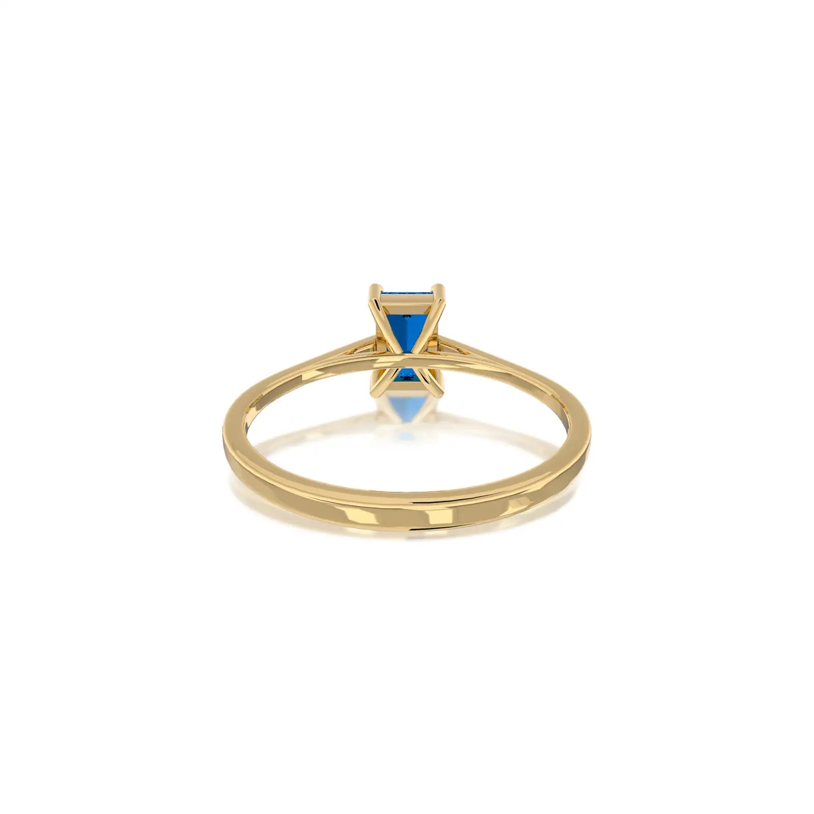 Lan 蓝 Baguette Sapphire Solitaire Ring fit for royalty, bringing princess-inspired glamour, simply irresistible.