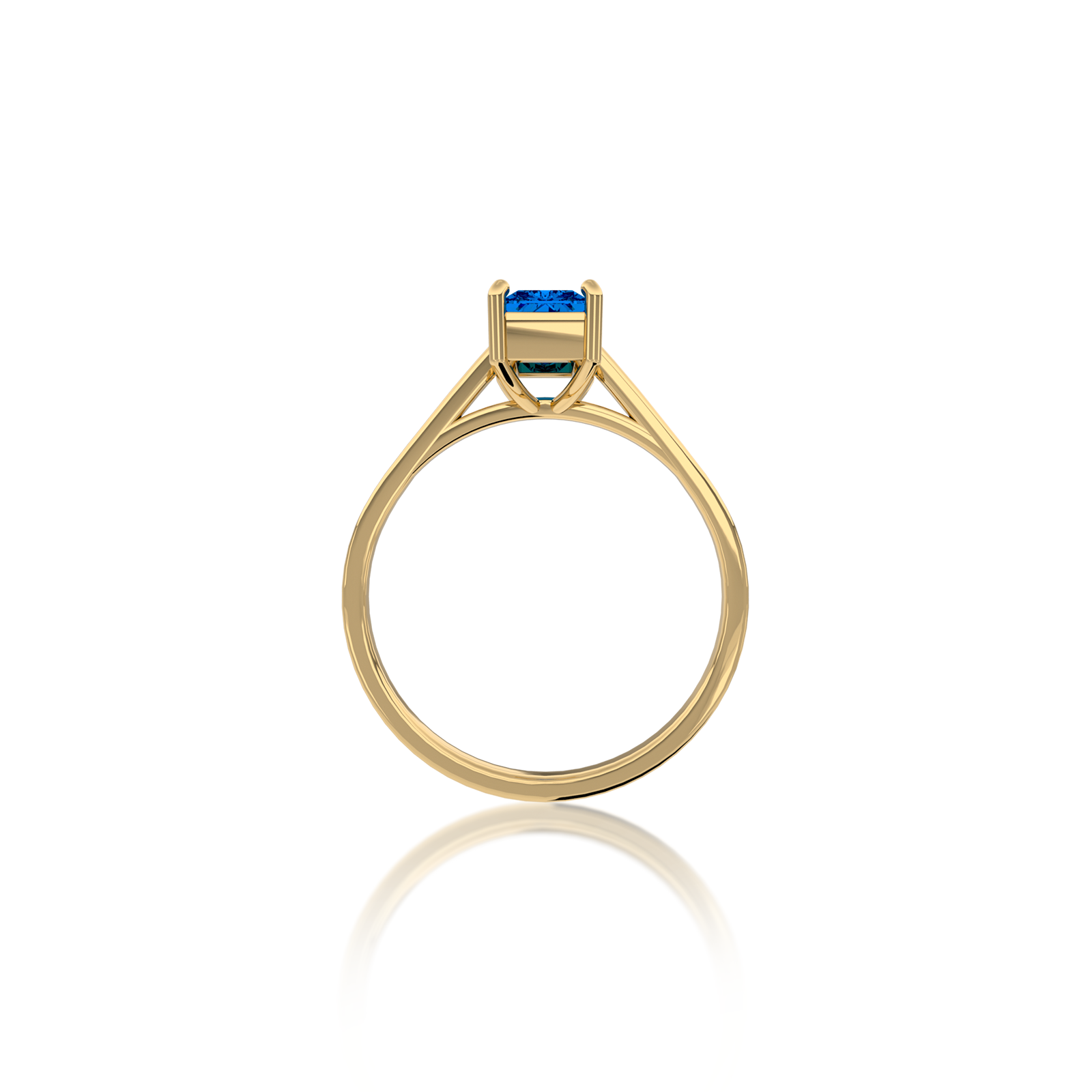 Lan 蓝 Baguette Sapphire Solitaire Ring  a radiant symbol of grace, crafted for lasting elegance.