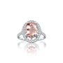Mei 玫 Oval Morganite Halo Ring a glamorous statement piece for the romantic, modern woman.