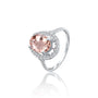Mei 玫 Oval Morganite Halo Ring by Fortune Jewelry brings a soft, feminine elegance to modern design.