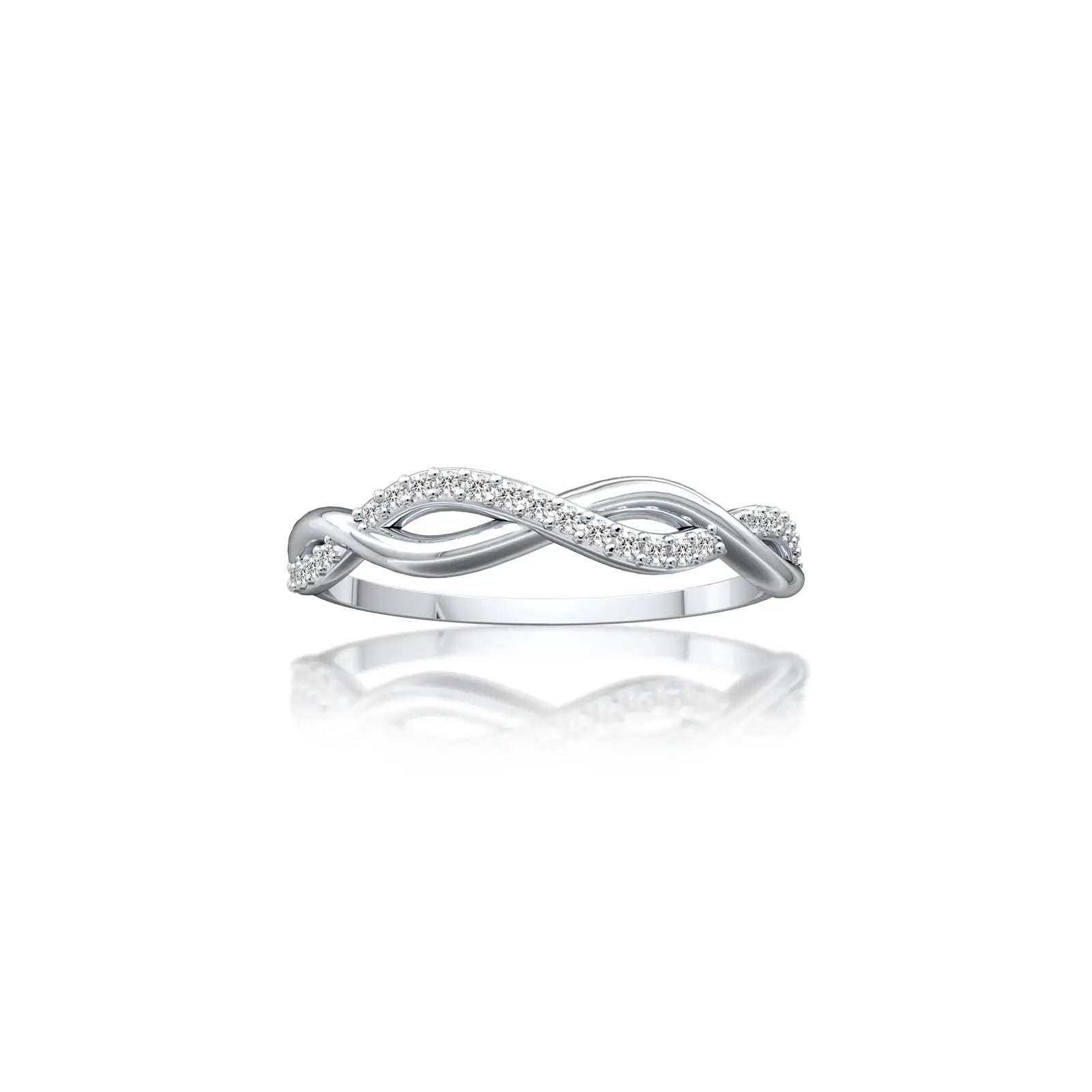 Lian 连 Twisted Infinity Diamond Ring a graceful symbol of unending love and connection.
