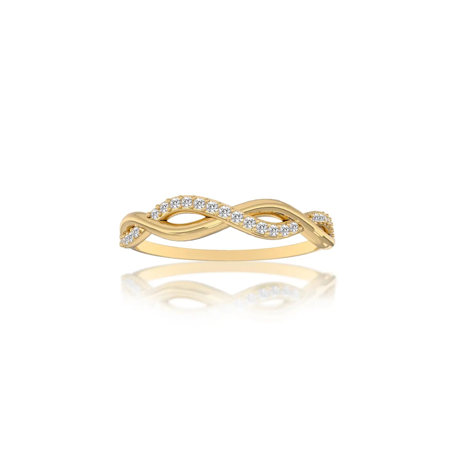 Lian 连 Twisted Infinity Diamond Ring  an elegant symbol of loyalty, trust, and enduring love.